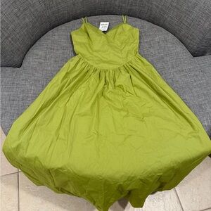 Moon River Vibrant Green Casual Dress neon lime brat green